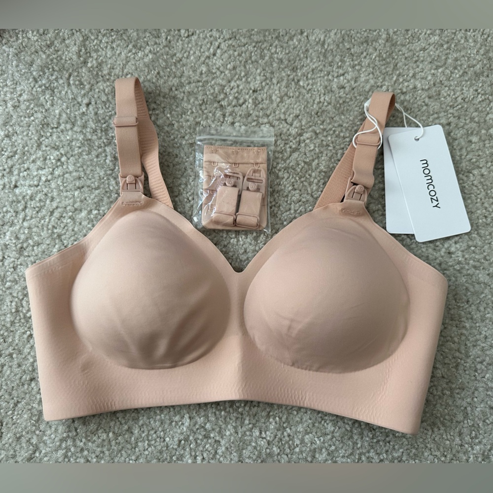 Momcozy nursing bra in beige